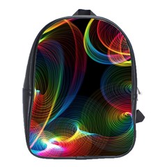 Abstract Rainbow Twirls School Bags(large)  by Nexatart