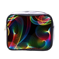 Abstract Rainbow Twirls Mini Toiletries Bags by Nexatart