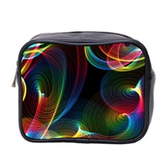 Abstract Rainbow Twirls Mini Toiletries Bag 2-side by Nexatart