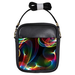 Abstract Rainbow Twirls Girls Sling Bags by Nexatart