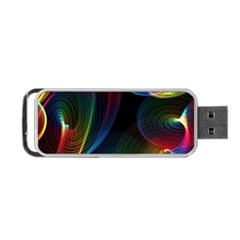 Abstract Rainbow Twirls Portable Usb Flash (two Sides) by Nexatart