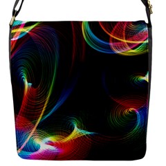 Abstract Rainbow Twirls Flap Messenger Bag (s)