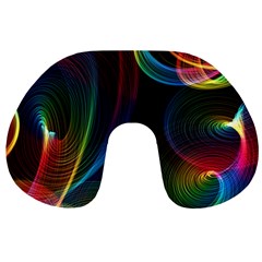 Abstract Rainbow Twirls Travel Neck Pillows