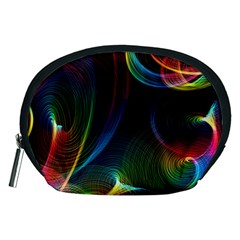 Abstract Rainbow Twirls Accessory Pouches (medium)  by Nexatart