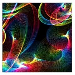 Abstract Rainbow Twirls Large Satin Scarf (square) by Nexatart