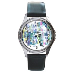 Background Color Circle Pattern Round Metal Watch by Nexatart