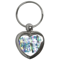 Background Color Circle Pattern Key Chains (heart)  by Nexatart