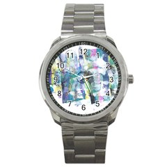 Background Color Circle Pattern Sport Metal Watch