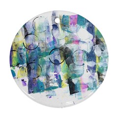 Background Color Circle Pattern Round Ornament (two Sides) by Nexatart