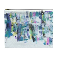 Background Color Circle Pattern Cosmetic Bag (xl) by Nexatart