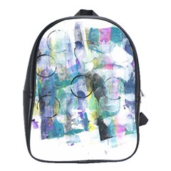 Background Color Circle Pattern School Bags(large) 