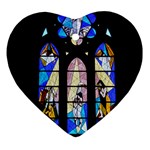 Art Church Window Heart Ornament (Two Sides) Back