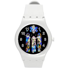 Art Church Window Round Plastic Sport Watch (m) by Nexatart