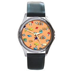 School Rocks! Round Metal Watch by athenastemple