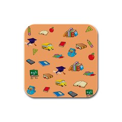 School Rocks! Rubber Square Coaster (4 Pack)  by athenastemple