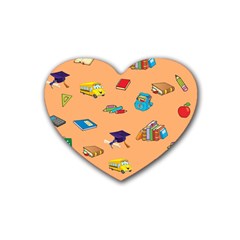 School Rocks! Rubber Coaster (heart)  by athenastemple