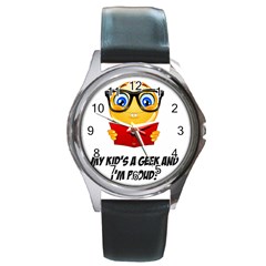 Geek Kid Round Metal Watch by athenastemple