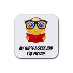 Geek Kid Rubber Coaster (square)  by athenastemple