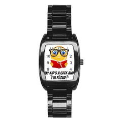 Geek Kid Stainless Steel Barrel Watch by athenastemple