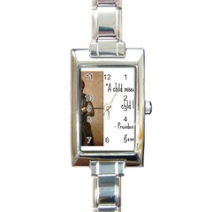 A Child Is Miseducated    Rectangle Italian Charm Watch by athenastemple