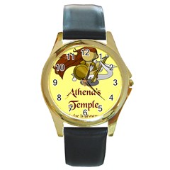 Athena s Temple Round Gold Metal Watch by athenastemple