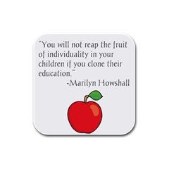 Fruit Of Education Rubber Square Coaster (4 Pack)  by athenastemple