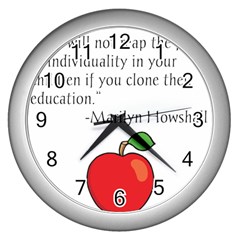 Fruit Of Education Wall Clocks (silver)  by athenastemple