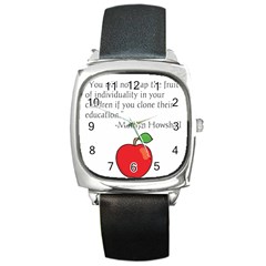 Fruit Of Education Square Metal Watch by athenastemple