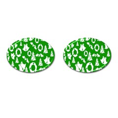 Backdrop Background Card Christmas Cufflinks (oval) by Nexatart