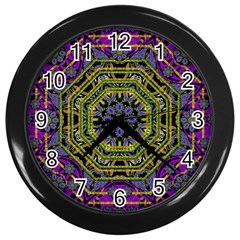 Wonderful Peace Flower Mandala Wall Clocks (Black)