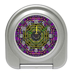 Wonderful Peace Flower Mandala Travel Alarm Clocks