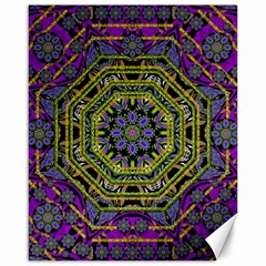 Wonderful Peace Flower Mandala Canvas 16  X 20   by pepitasart