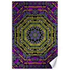 Wonderful Peace Flower Mandala Canvas 20  X 30   by pepitasart