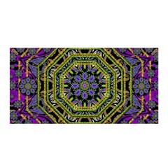 Wonderful Peace Flower Mandala Satin Wrap by pepitasart