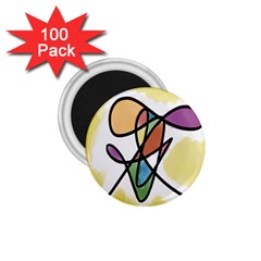 Art Abstract Exhibition Colours 1 75  Magnets (100 Pack)  by Nexatart