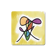 Art Abstract Exhibition Colours Square Magnet by Nexatart