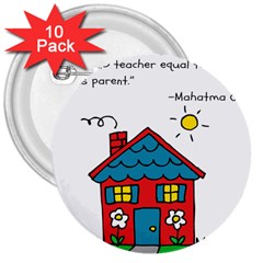 No School Greater    3  Buttons (10 Pack)  by athenastemple