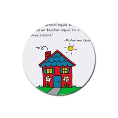 No School Greater    Rubber Coaster (round)  by athenastemple