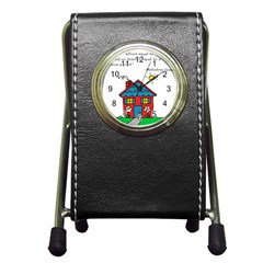 No School Greater    Pen Holder Desk Clocks by athenastemple