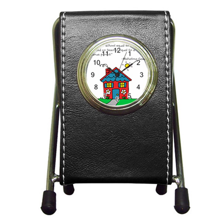 No School Greater... Pen Holder Desk Clocks