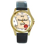 2017 Homeschool Grad! Round Gold Metal Watch Front