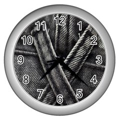 Backdrop Belt Black Casual Closeup Wall Clocks (silver)  by Nexatart