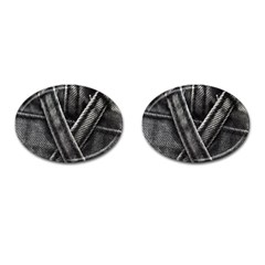 Backdrop Belt Black Casual Closeup Cufflinks (oval) by Nexatart