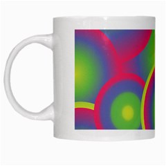 Background Colourful Circles White Mugs by Nexatart