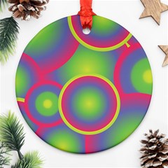 Background Colourful Circles Round Ornament (two Sides) by Nexatart