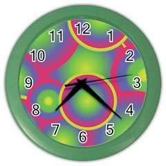 Background Colourful Circles Color Wall Clocks by Nexatart