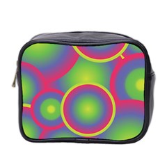 Background Colourful Circles Mini Toiletries Bag 2-side by Nexatart