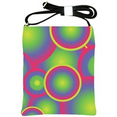 Background Colourful Circles Shoulder Sling Bags by Nexatart