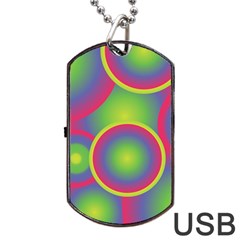 Background Colourful Circles Dog Tag Usb Flash (two Sides) by Nexatart