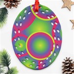 Background Colourful Circles Ornament (Oval Filigree) Front